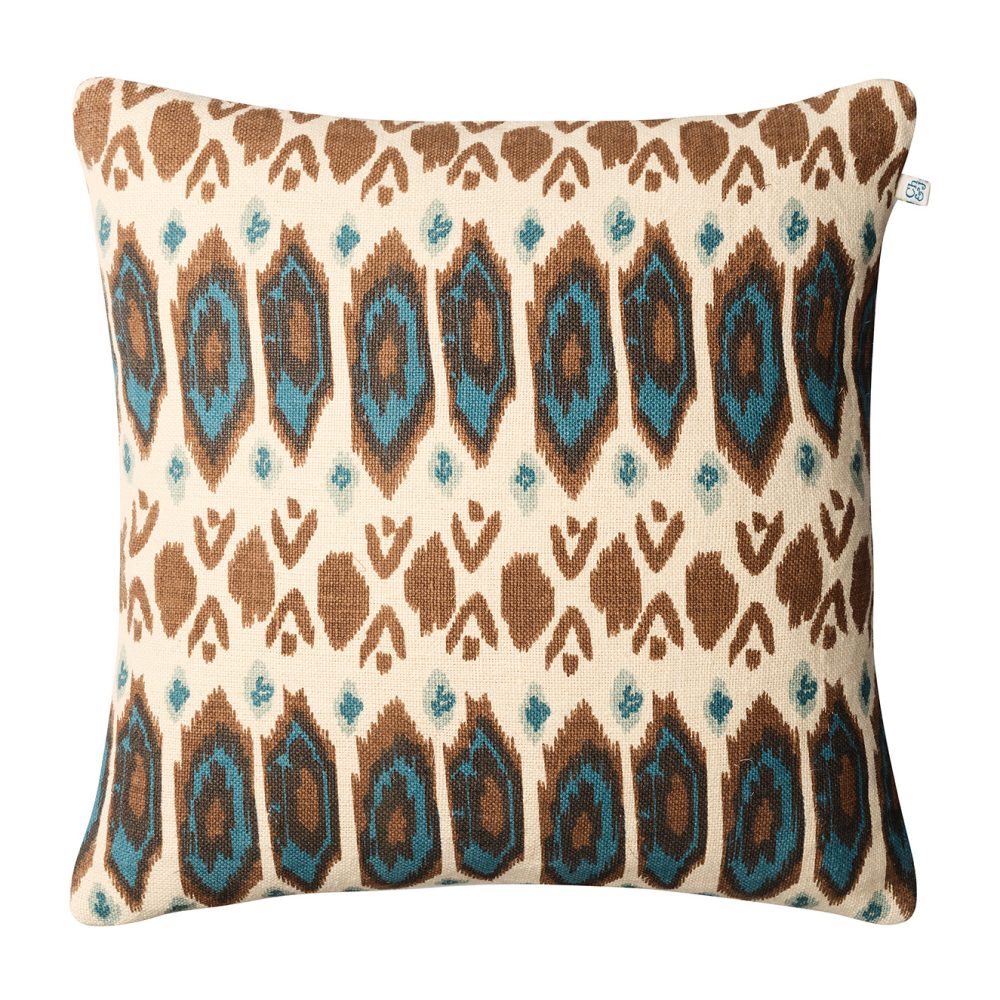 Ikat Bombay kuddfodral 50x50 cm, Taupe-heaven blue-aqua