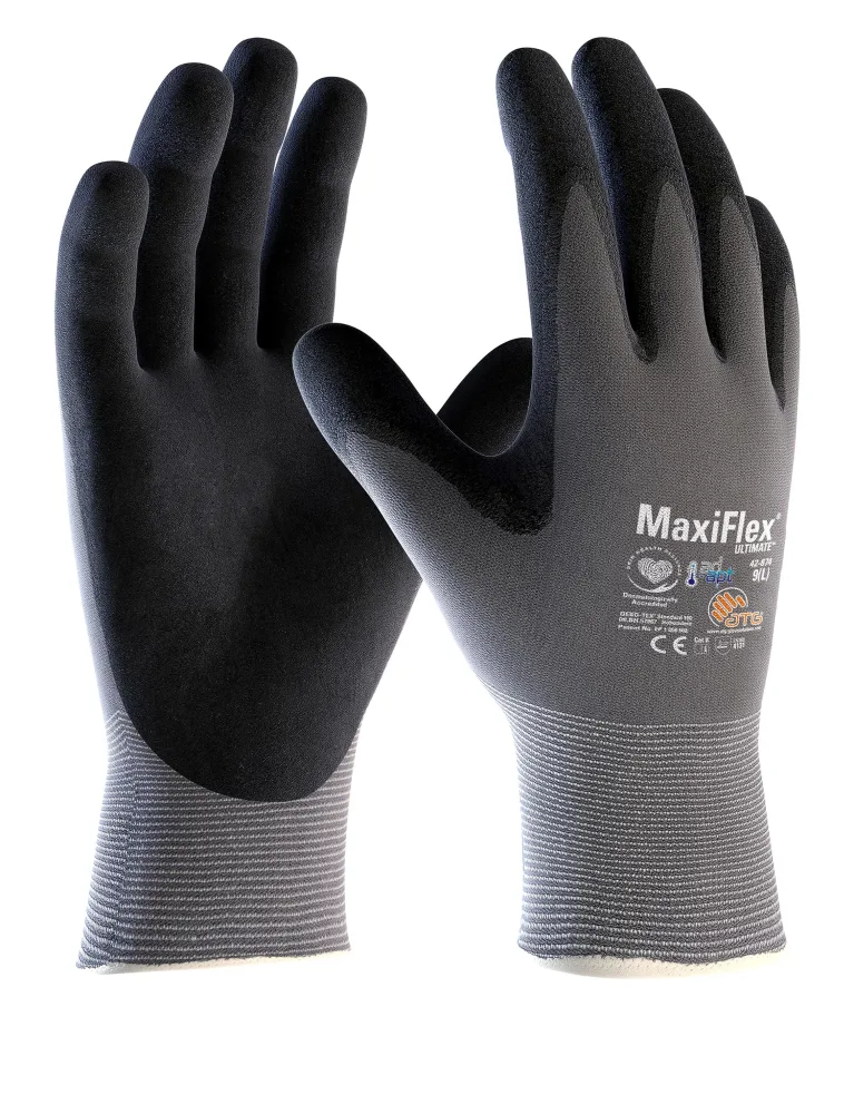 ATG MaxiFlex 42-874 Ultimate Adapt Montagehandske grå/svart 8