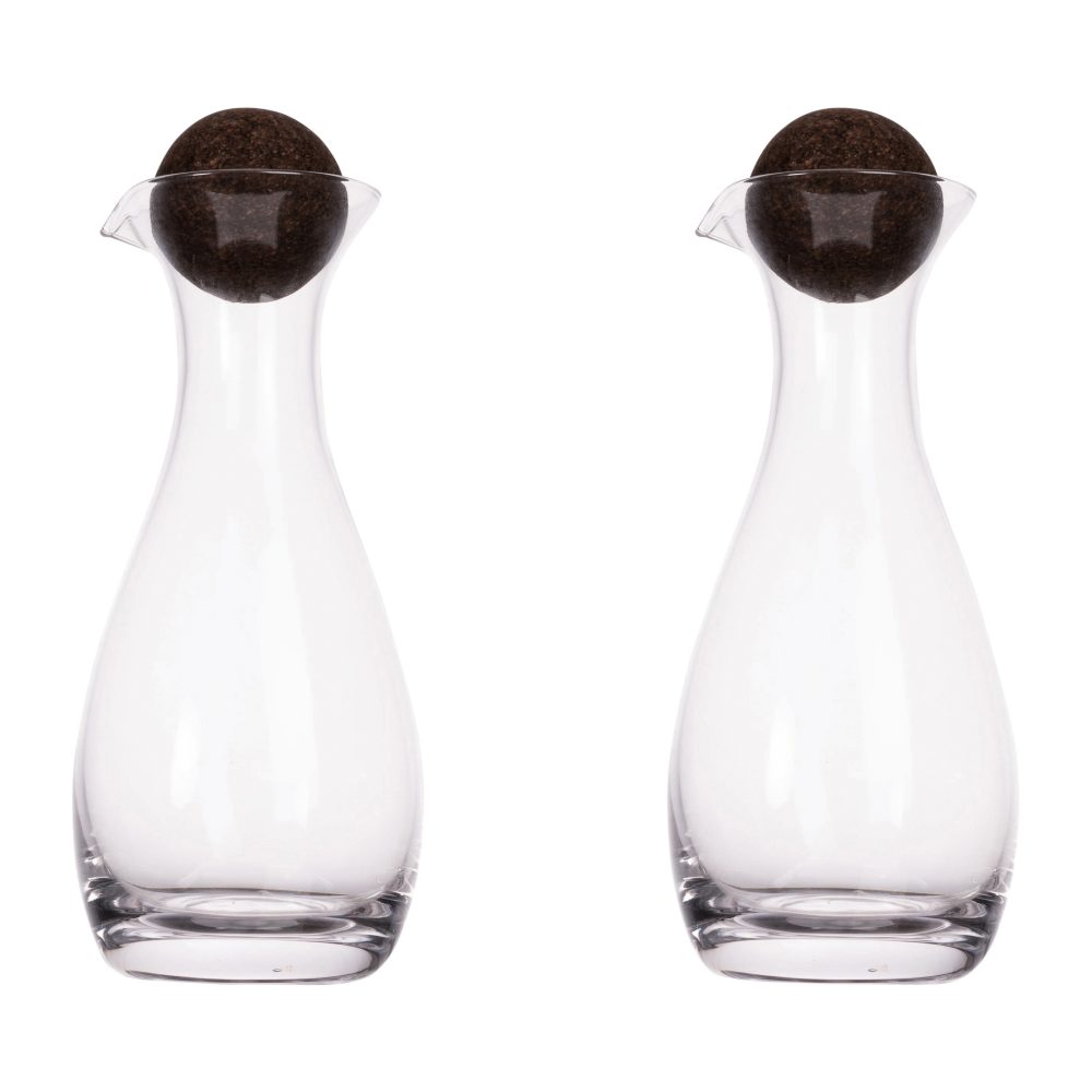 Nature olja/vinägerflaska med korkkula 2-pack 35cl, Klar-mörkbrun