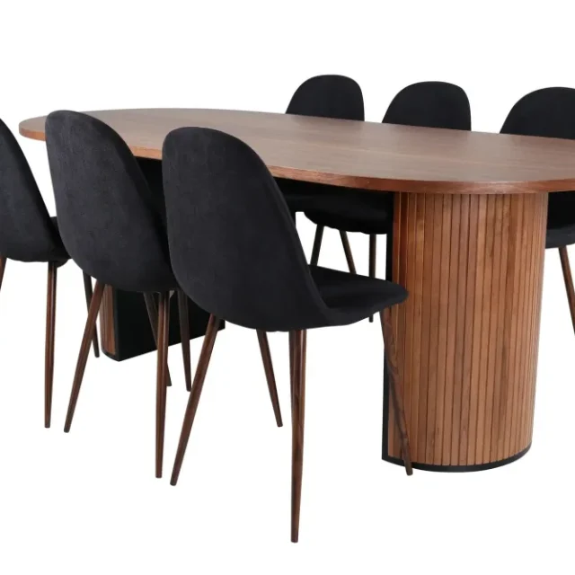 Bianca Matgrupp 200 cm Oval med 6 Polar stolar