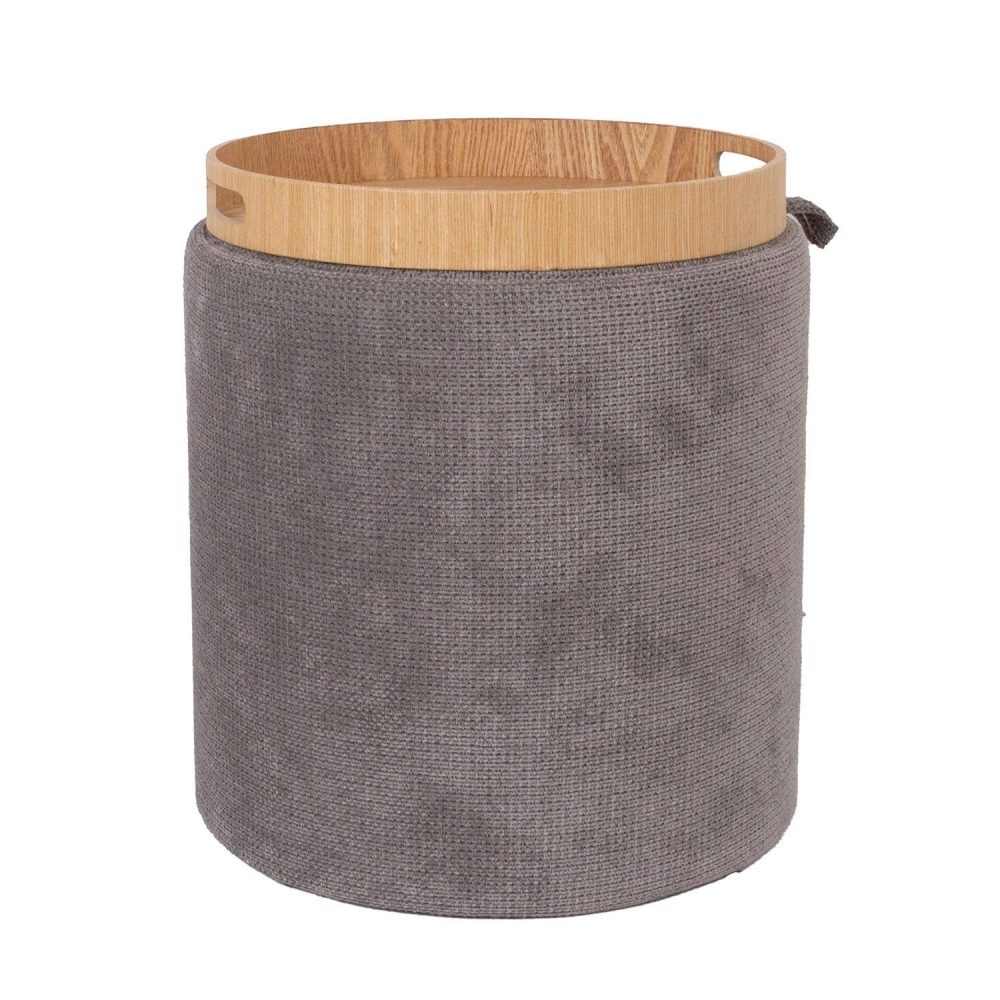 Ottoman/bord Hiro med förvaring och bricka 34,5x37 cm