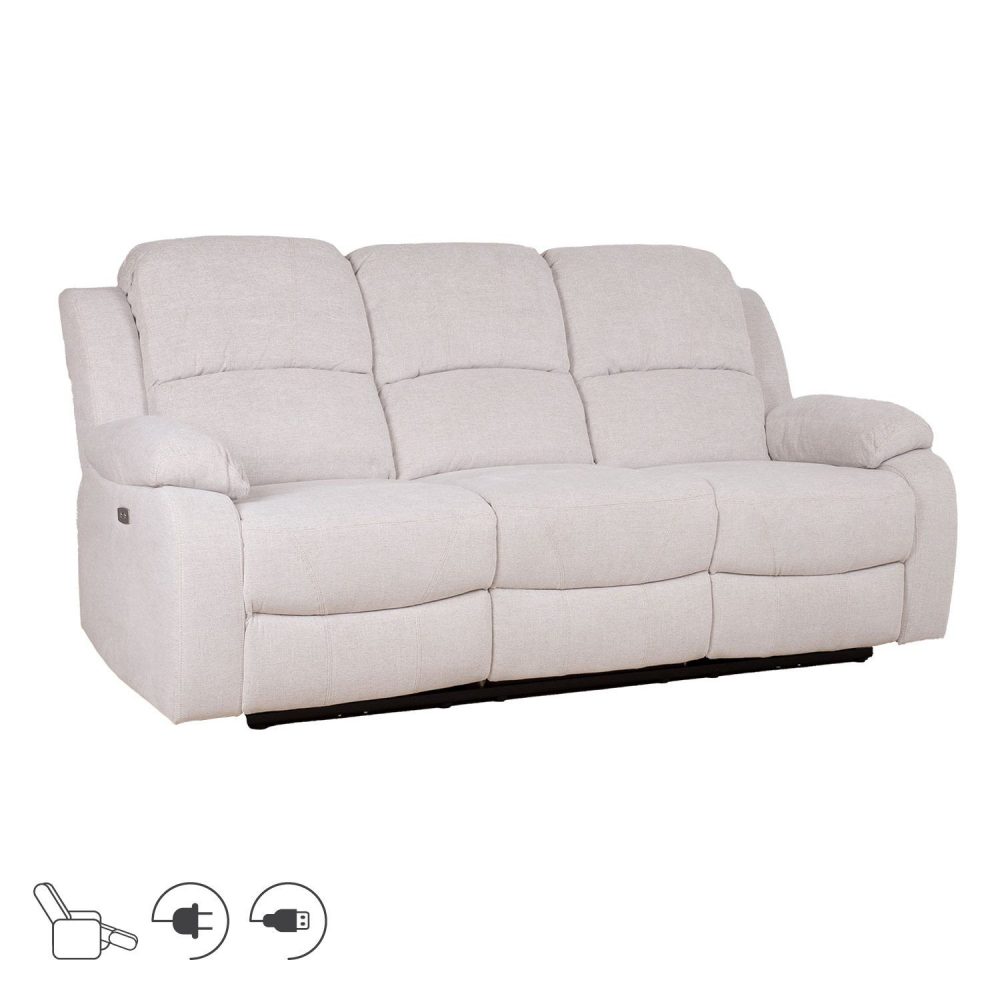 Reclinersoffa Tränor 3-sits med elektrisk mekanism