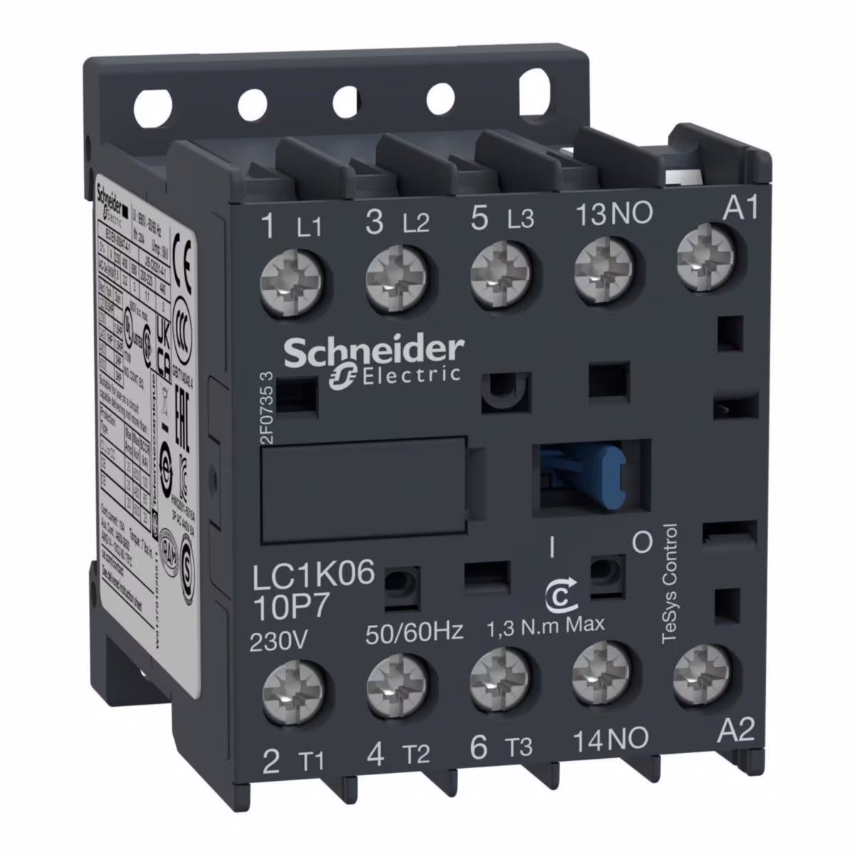 Kjøp Schneider Electric Minikontaktor, TeSys K, 3 polig, AC3 9A 4kW, 220/230VAC