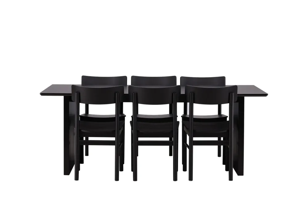 Vail Matgrupp 200 cm Rektangulär med 6 Montros stolar