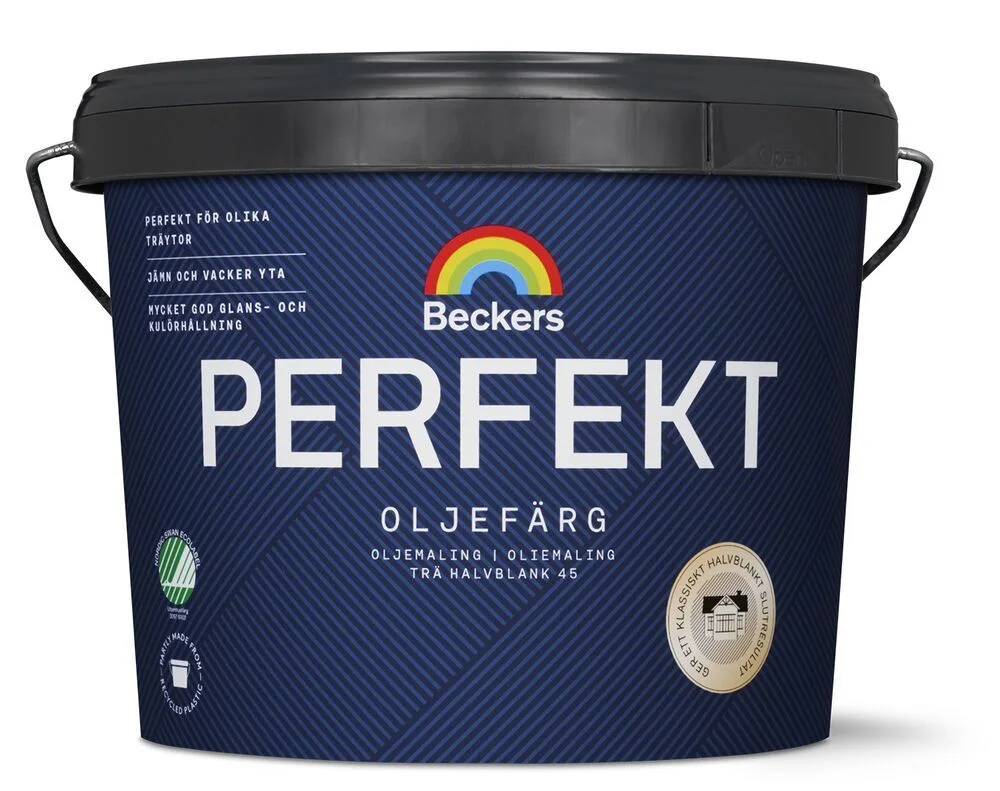Beckers Perfekt Oljefärg halvblank Utevit - Bild 2