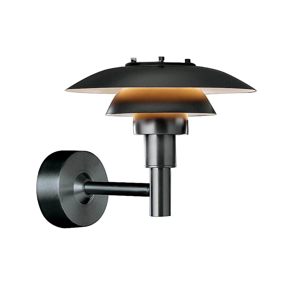PH 3-2½ vägglampa, Svart