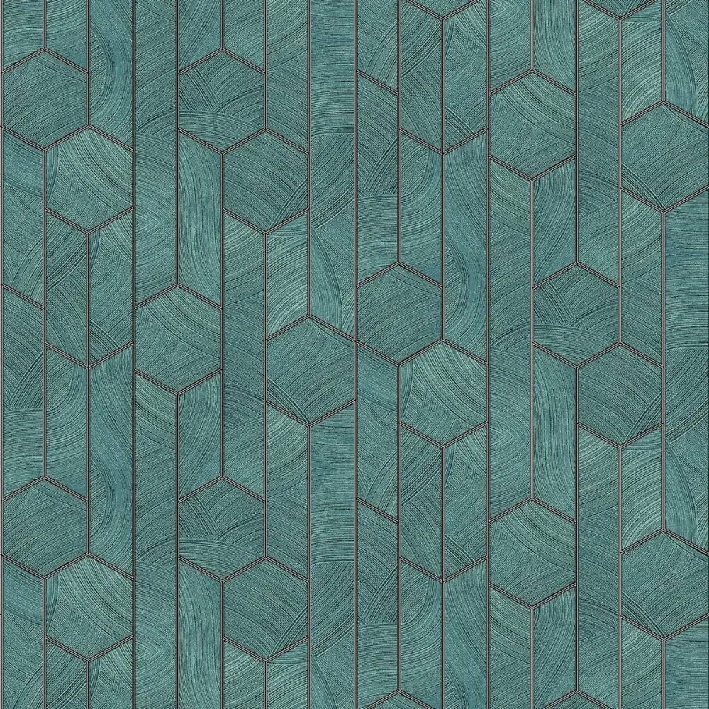 Summer Kantha Teal Sum104 Turkos Tapet - Midbec | Stuvbutiken