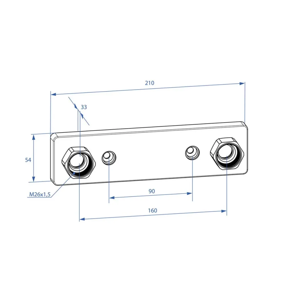 Blandarfäste Design Line 16pex/alupex 160mm, Blyertssvart | Stuvbutiken - Bild 2