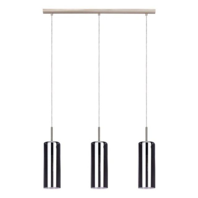 Takpendel Eglo Selvino med 3 Lampor Nickel-Matt Svart-Transparent