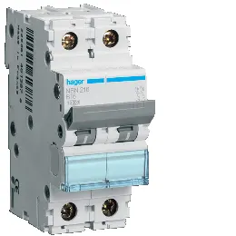 Hager MBN250 Dvärgbrytare 2-pol, 6kA, B-karakteristik 50A
