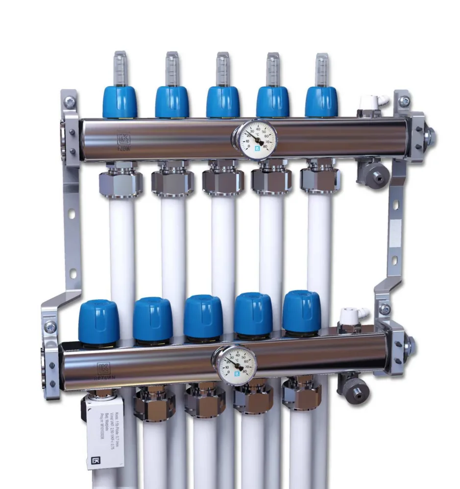 LK Systems 2419360 Värmekretsfördelare rostfritt stål 11 grupper - Bild 2