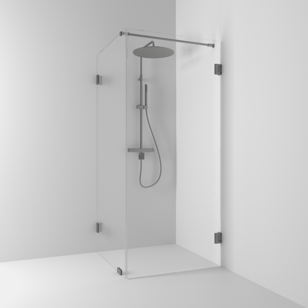 HÖRNDUSCH SVEDBERGS 180GR RAK/FAST BL SVART KLAR 100X200X90CM