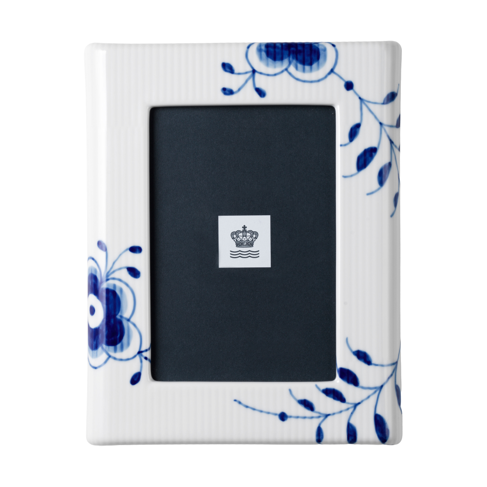 Blue Fluted Mega fotoram 16,5x21 cm, White-blue