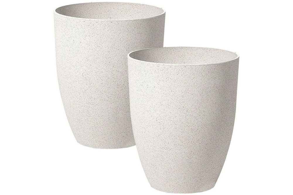 Trädgårdskruka Croton set om 2 Vit, 35x35x42 cm