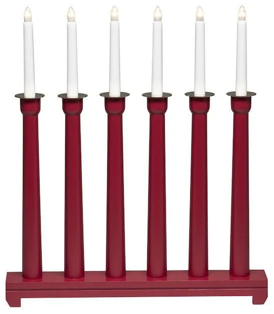 Konstsmide 3976-510 Ljusstake 6 ljus röd - Bild 2