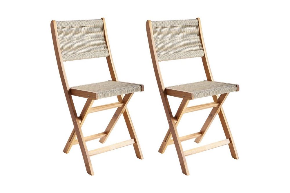 Trädgårdsstol Prossedi set om 2 Beige/ljust trä
