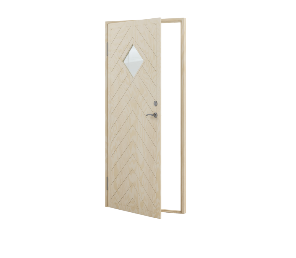 VARMFÖRRÅDSDÖRR 90X200 H CELLO FISKBEN OBEHANDLAD