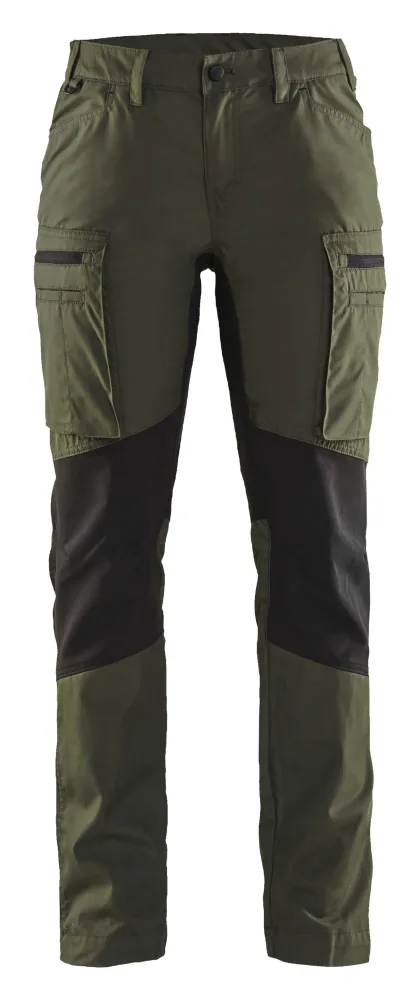 Blåkläder 715918454298C46 Arbetsbyxa med stretch, dam, grön/svart Grön/svart - Bild 2