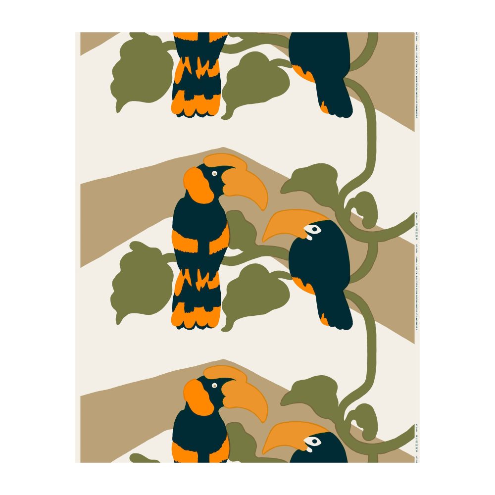 Pepe tyg, Off white-brun-orange