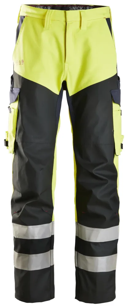 Snickers Workwear 6365 ProtecWork Arbetsbyxa varsel, gul/marinblå C64