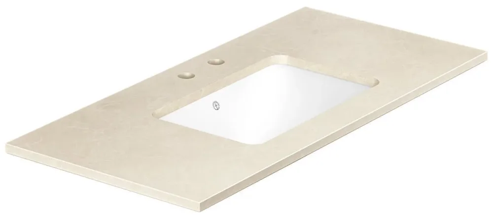 Gustavsberg Ducentic GB71DCWT10CC12 Stenbänkskiva 100 cm, beige, 1 ho, 2 blandarhål