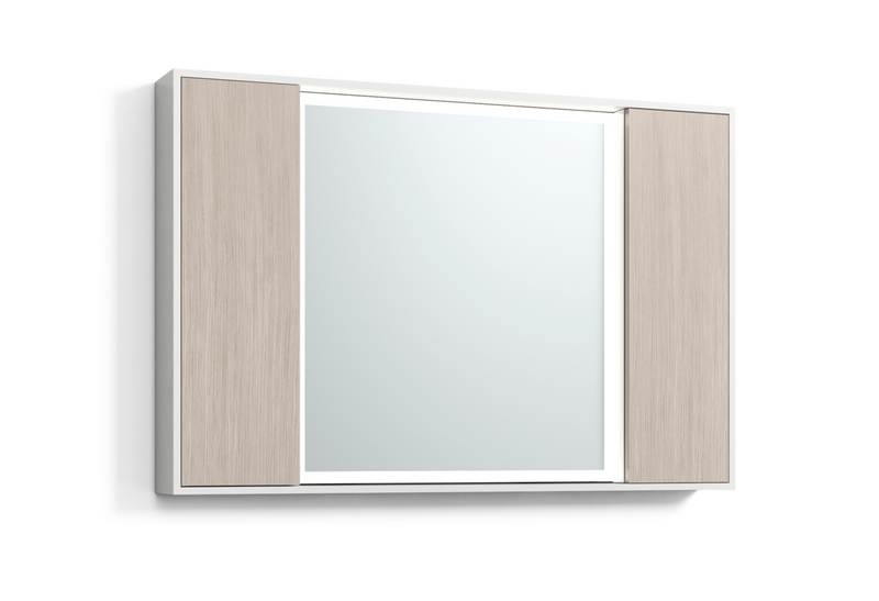 SPEGELSKÅP SVEDBERGS DK VIT/BLOND EK LED EL 4HYLL DUBBEL 100CM