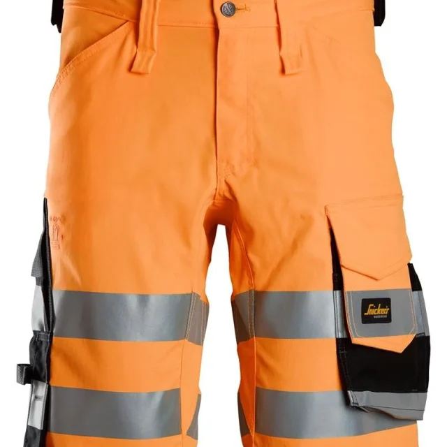 Snickers Workwear 6136 Shorts varsel, orange/svart 46