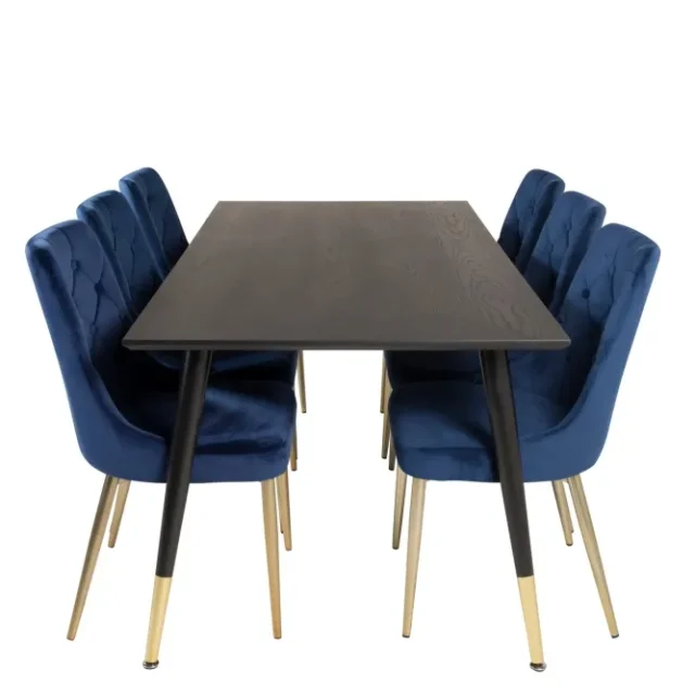 Dipp Matgrupp 180 cm Rektangulär med 6 Velvet Deluxe stolar