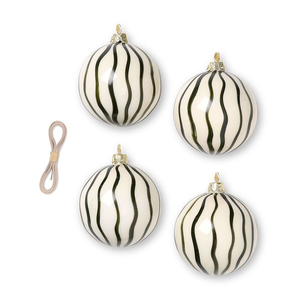 Lines julkulor Ø8 cm 4-pack, Grön