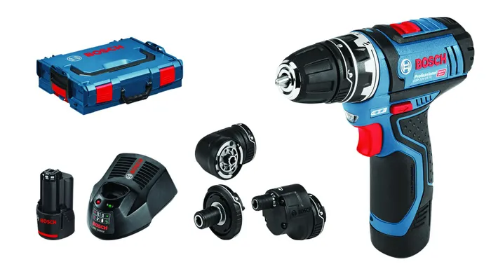 Borrskruvdragare Batteridriven Bosch Power Tools PRO GSR 12V-15 FC Med 2x 2,0 Ah batterier + 4x borr